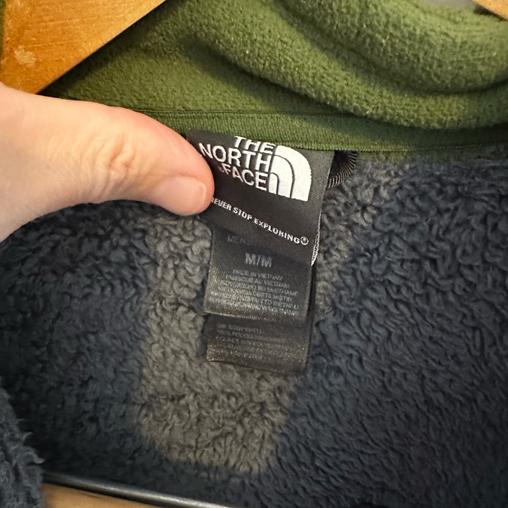 The North Face Olive and Charcoal Fleece Jacket - Picture 3 of 3